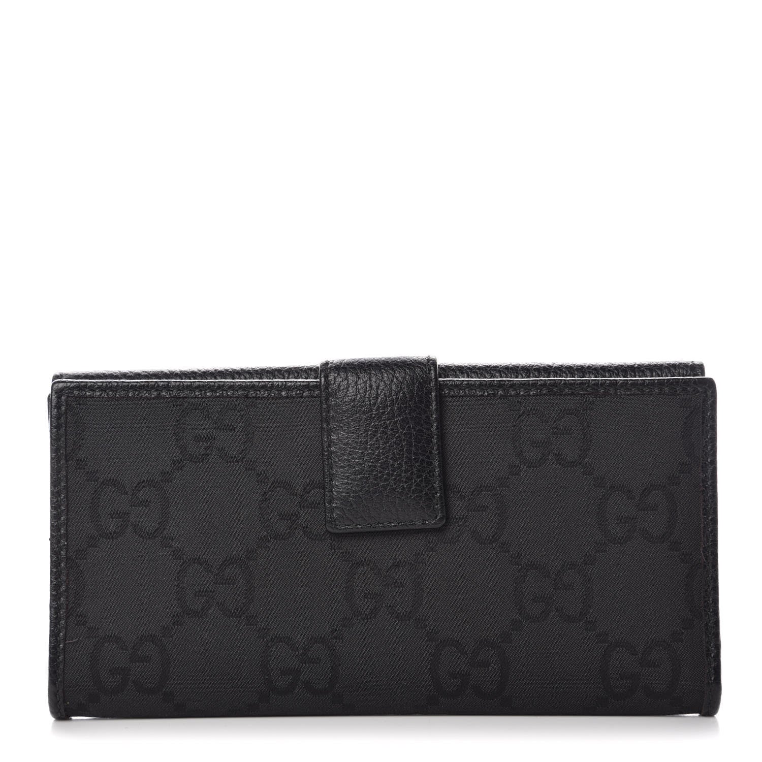 Gucci Canvas Monogram Continental Wallet Black 1 of 6