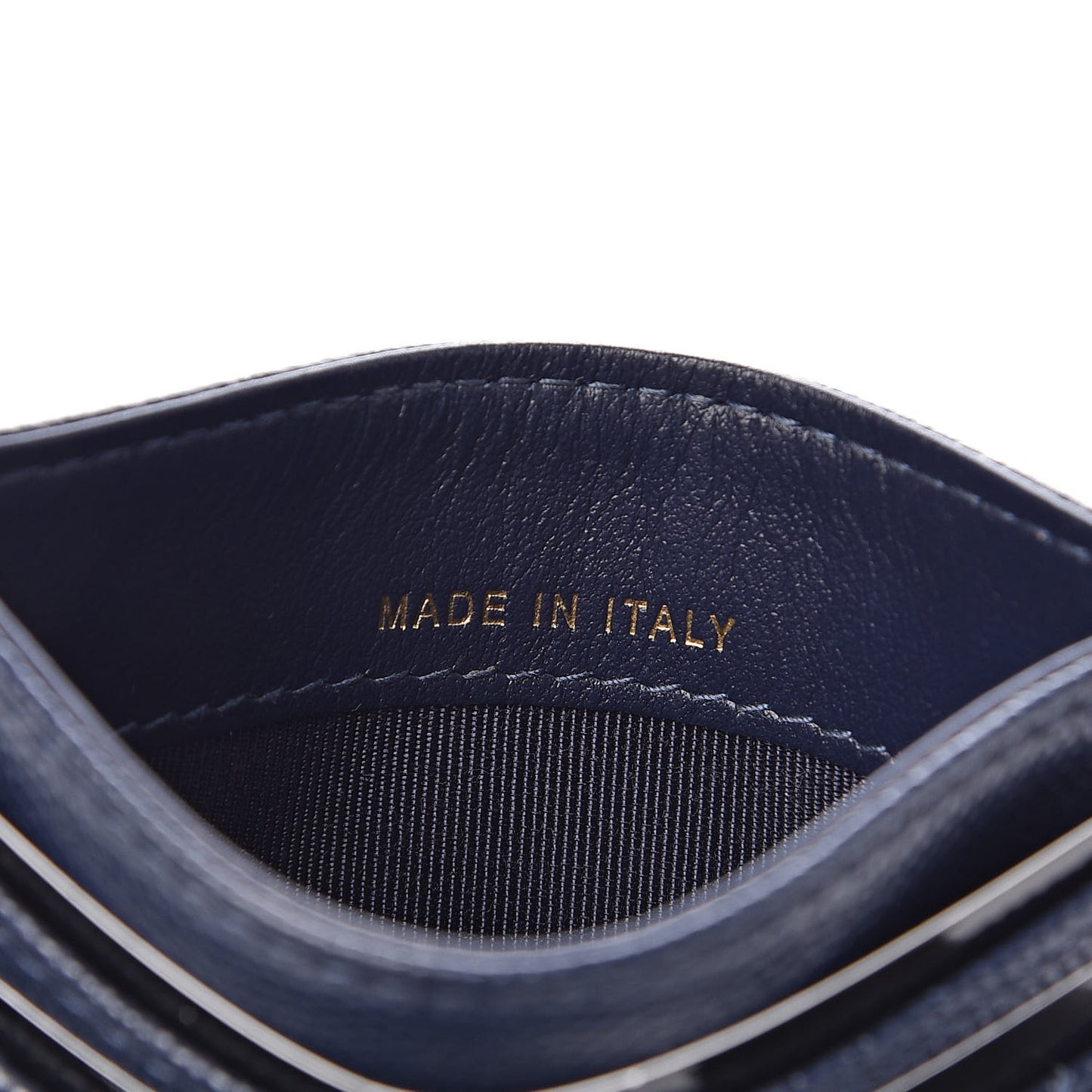 Caviar Quilted Card Holder Blue