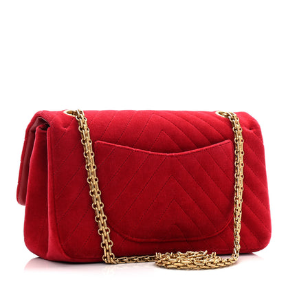 Chanel Velvet Chevron Quilted 2.55 Reissue 225 Flap Red 3 of 12