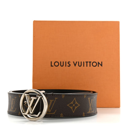 Louis Vuitton Monogram Calfskin 20mm LV Circle Reversible Belt 90 36 Black 7 of 7