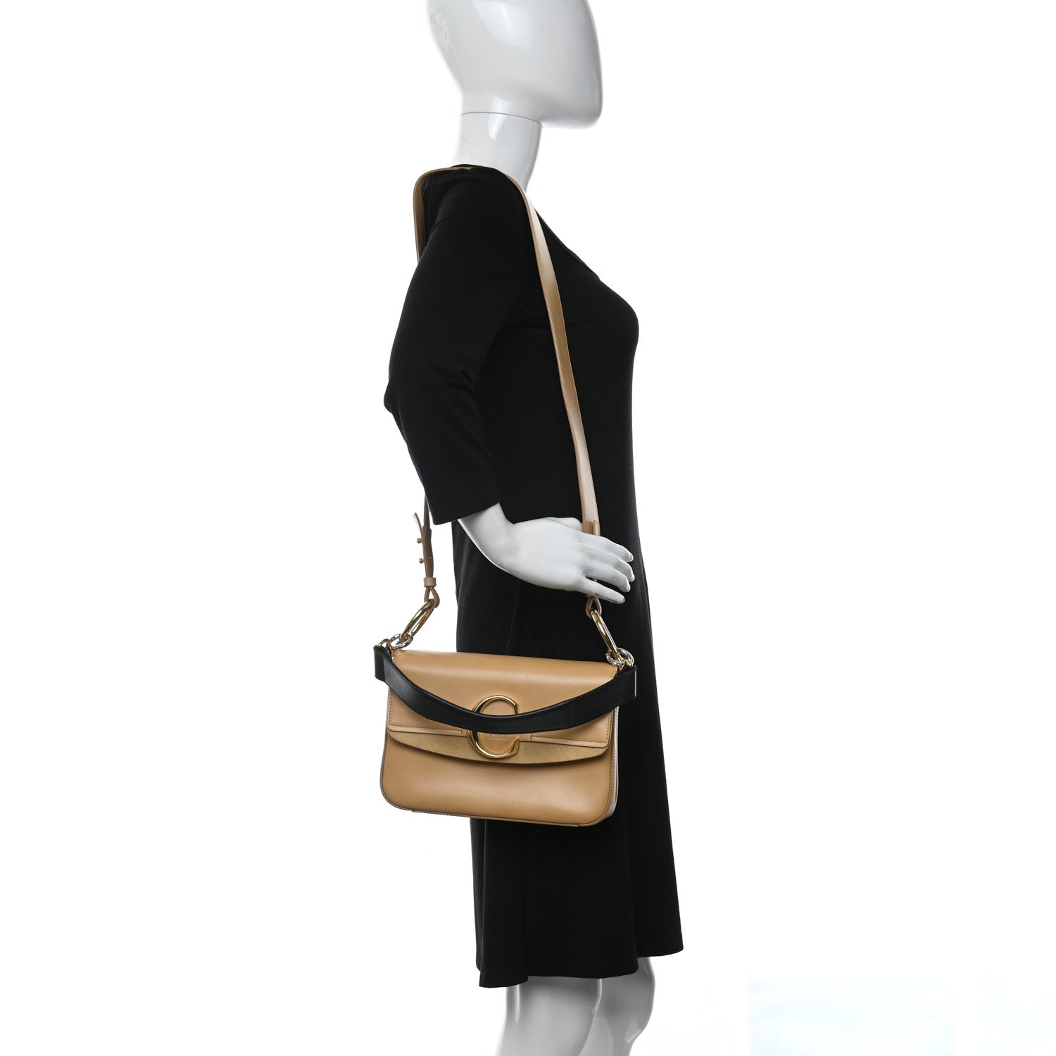 Chloe Calfskin Small C Double Carry Autumnal Brown 2 of 9