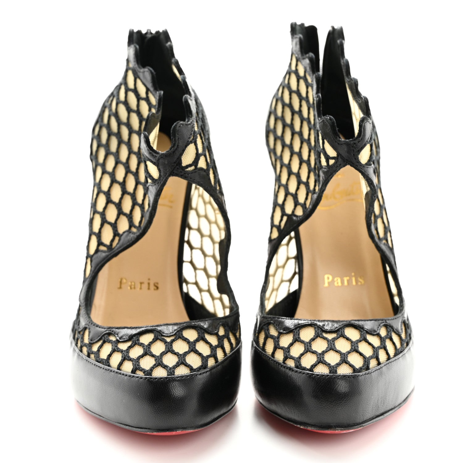 Christian Louboutin Nappa Violet 120 Mesh Ankle Boots 37 Black 3 of 13