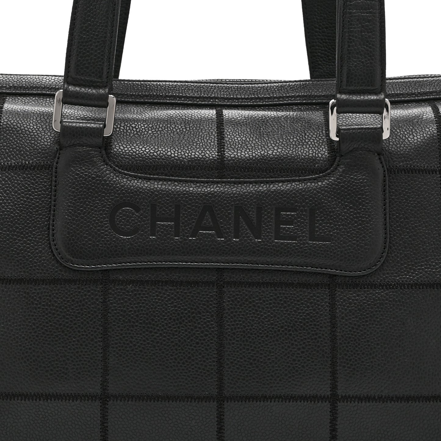 Caviar Square Stitched Duffel Bag Black