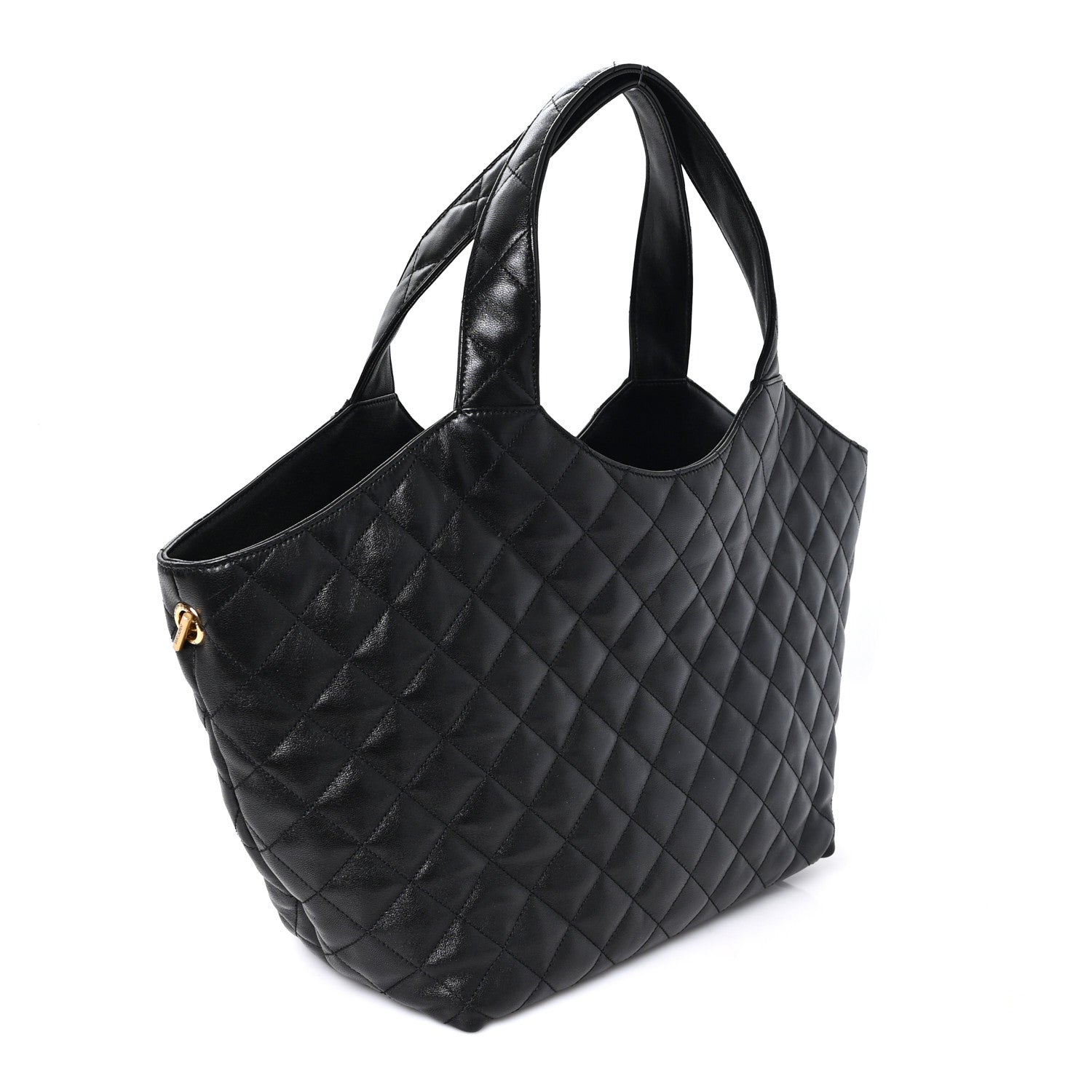 Saint Laurent Lambskin Quilted Medium Icare Shopping Tote Black 4 of 12