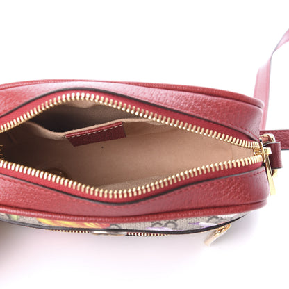 Gucci GG Supreme Monogram Flora Web Mini Ophidia Shoulder Bag Red 4 of 9