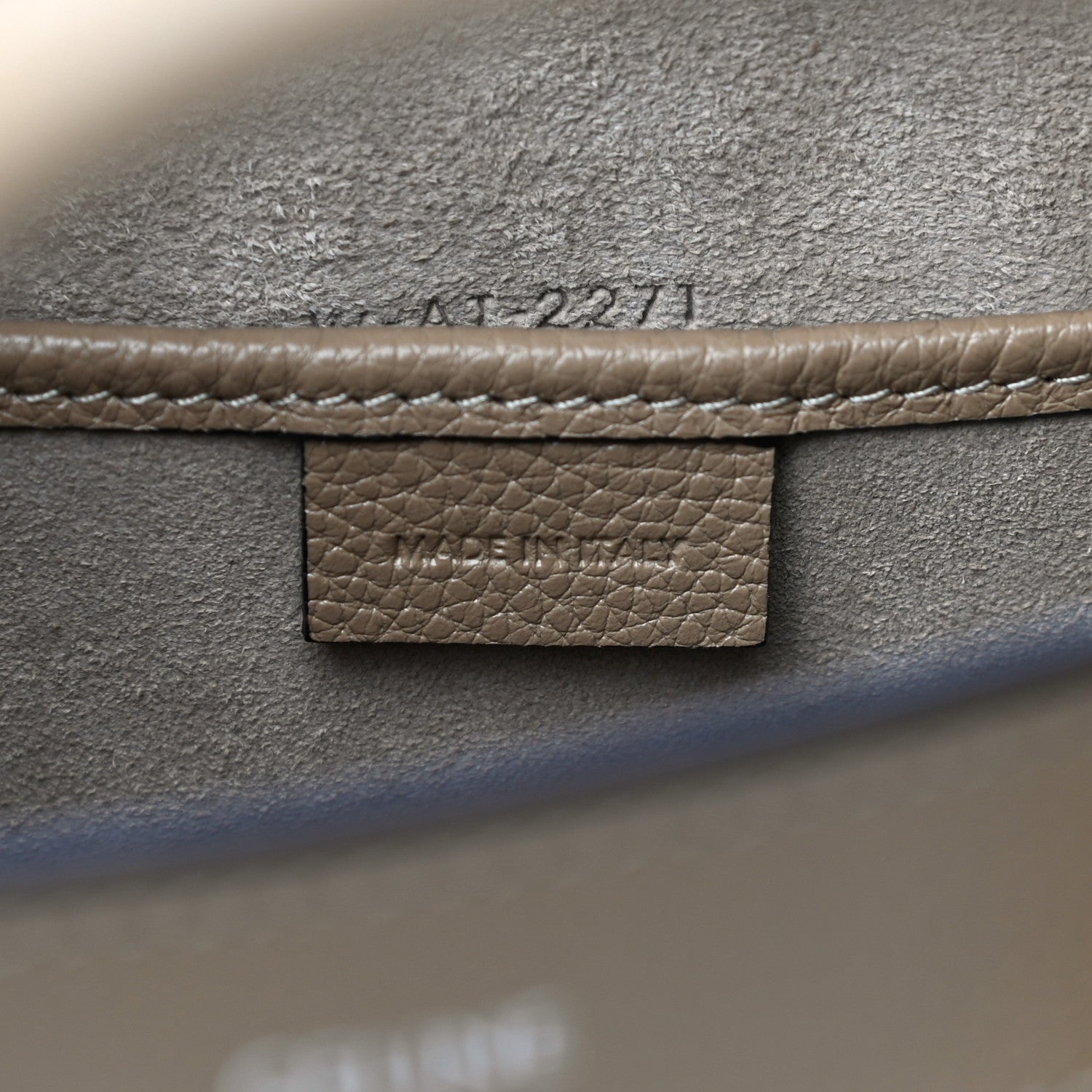 Celine Drummed Calfskin Nano Luggage Dune 6 of 10