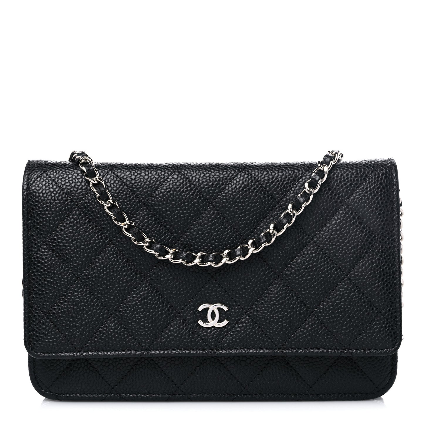Caviar Quilted Wallet On Chain WOC Black