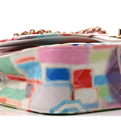 Chanel Patent Calfskin Printed Quilted Medium Double Flap Multicolor 9 of 10