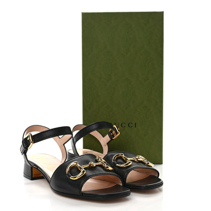 Gucci Nappa Charlotte Horsebit Block Heel 45mm Sandals 39 Black 8 of 8