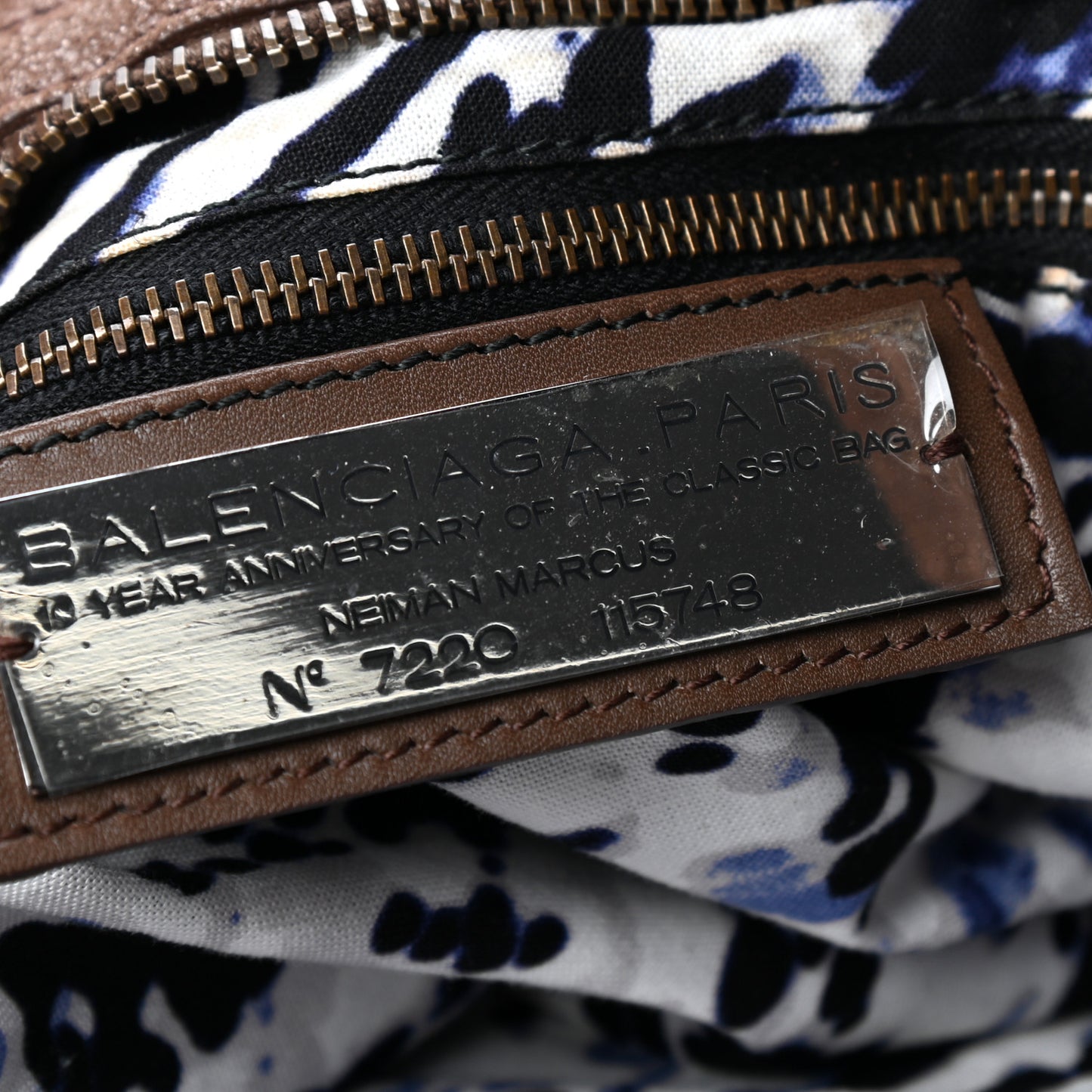 Metallic Craquele Calfskin Classic Hardware City Bronze