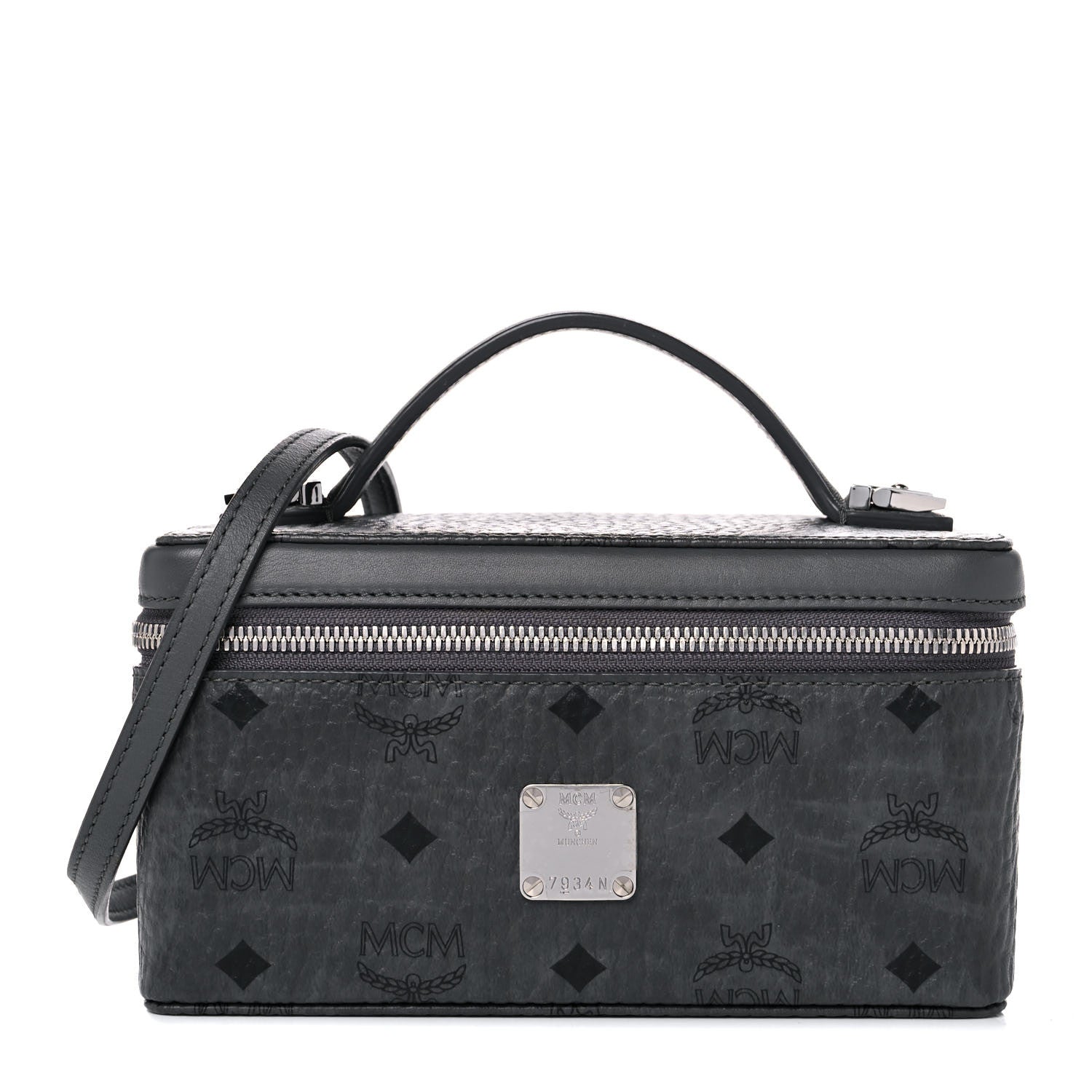 MCM Visetos Vanity Case Dark Grey Black 1 of 12