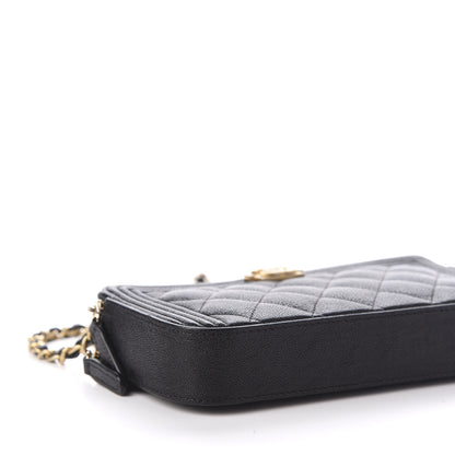 Chanel Caviar Quilted Small Boy Clutch With Chain Black 6 of 12