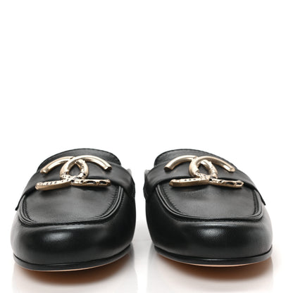 Chanel Lambskin CC Mules 35.5 Black 2 of 8