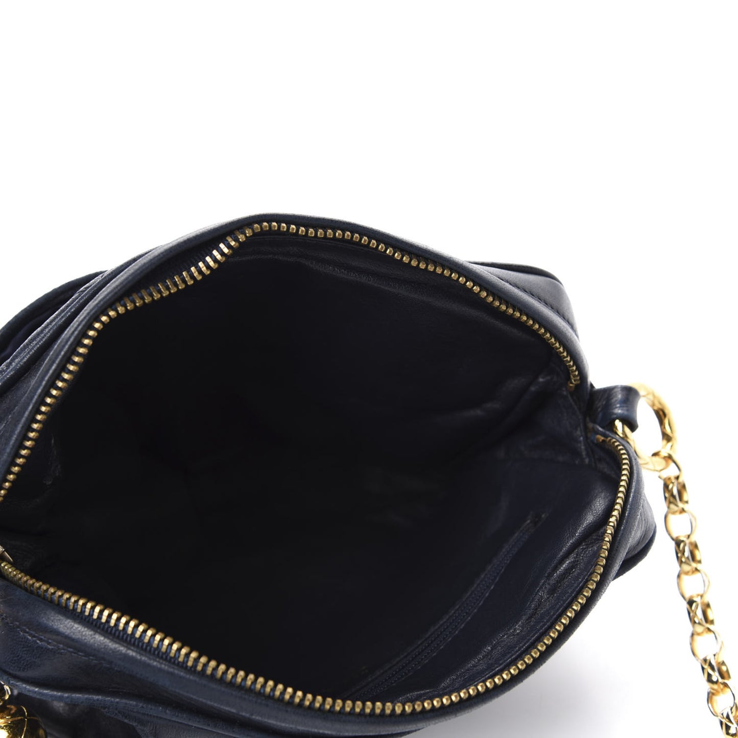Lambskin Quilted CC Tassel Camera Case Navy