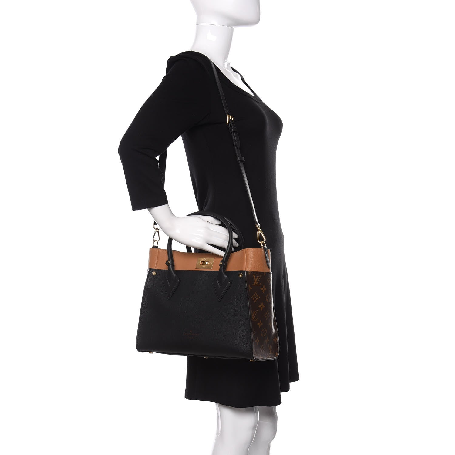 Louis Vuitton Calfskin Monogram On My Side Black 2 of 8