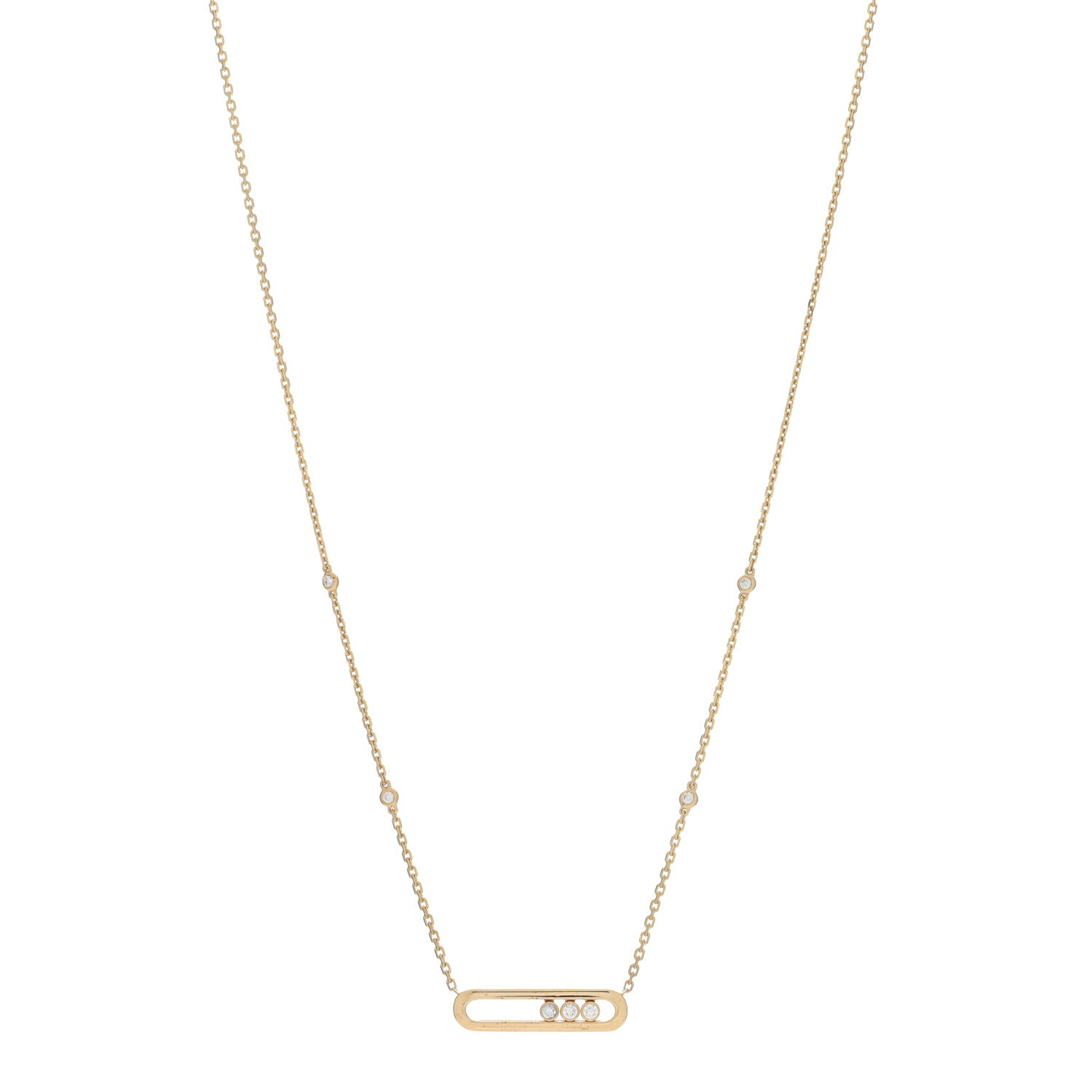 Messika 18K Yellow Gold Diamond Baby Move Necklace 1 of 5