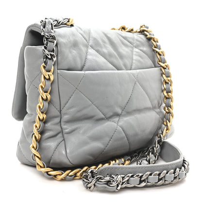 Chanel Goatskin Quilted Medium Chanel 19 Flap Grey 3 of 10