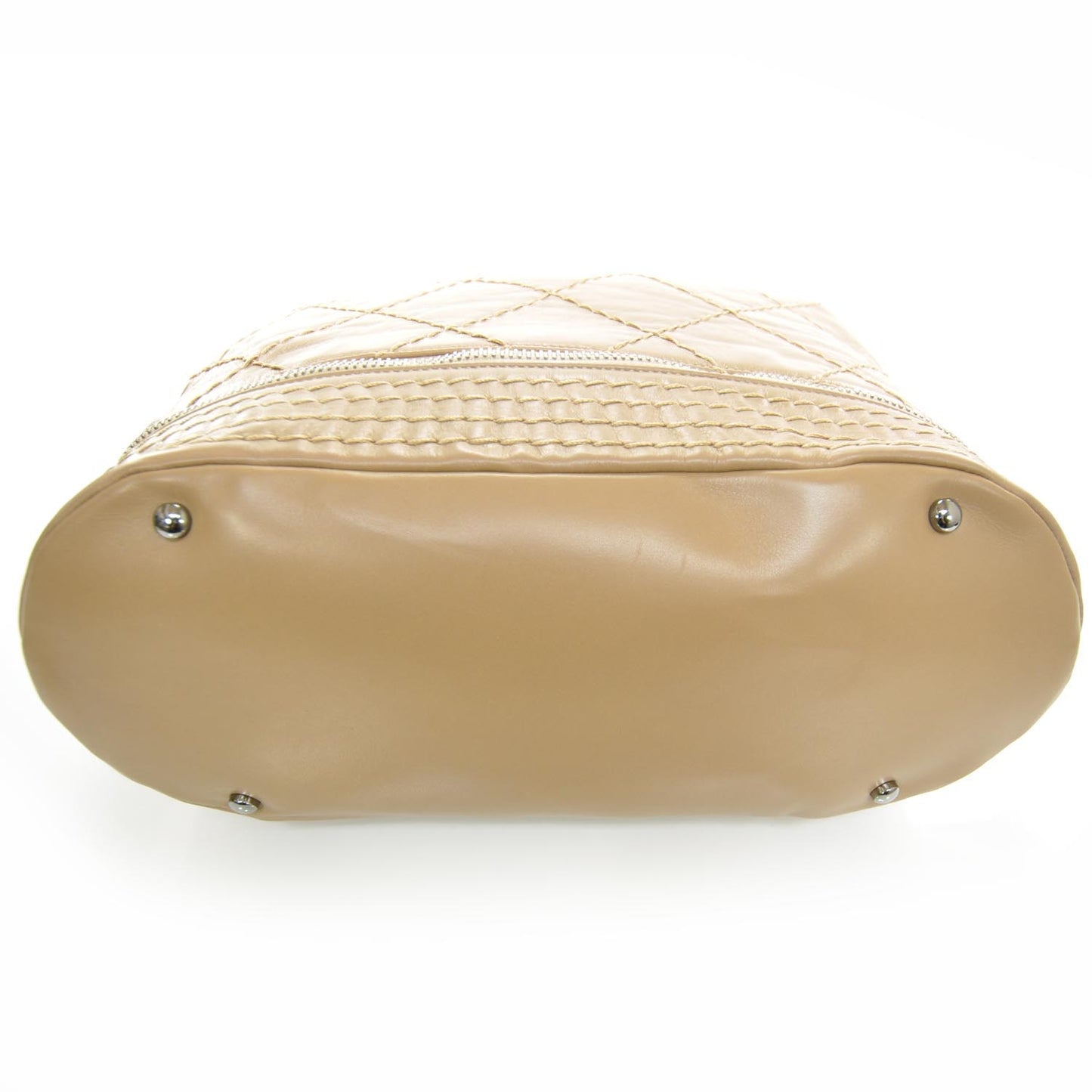 Lambskin Expandable Tote Beige