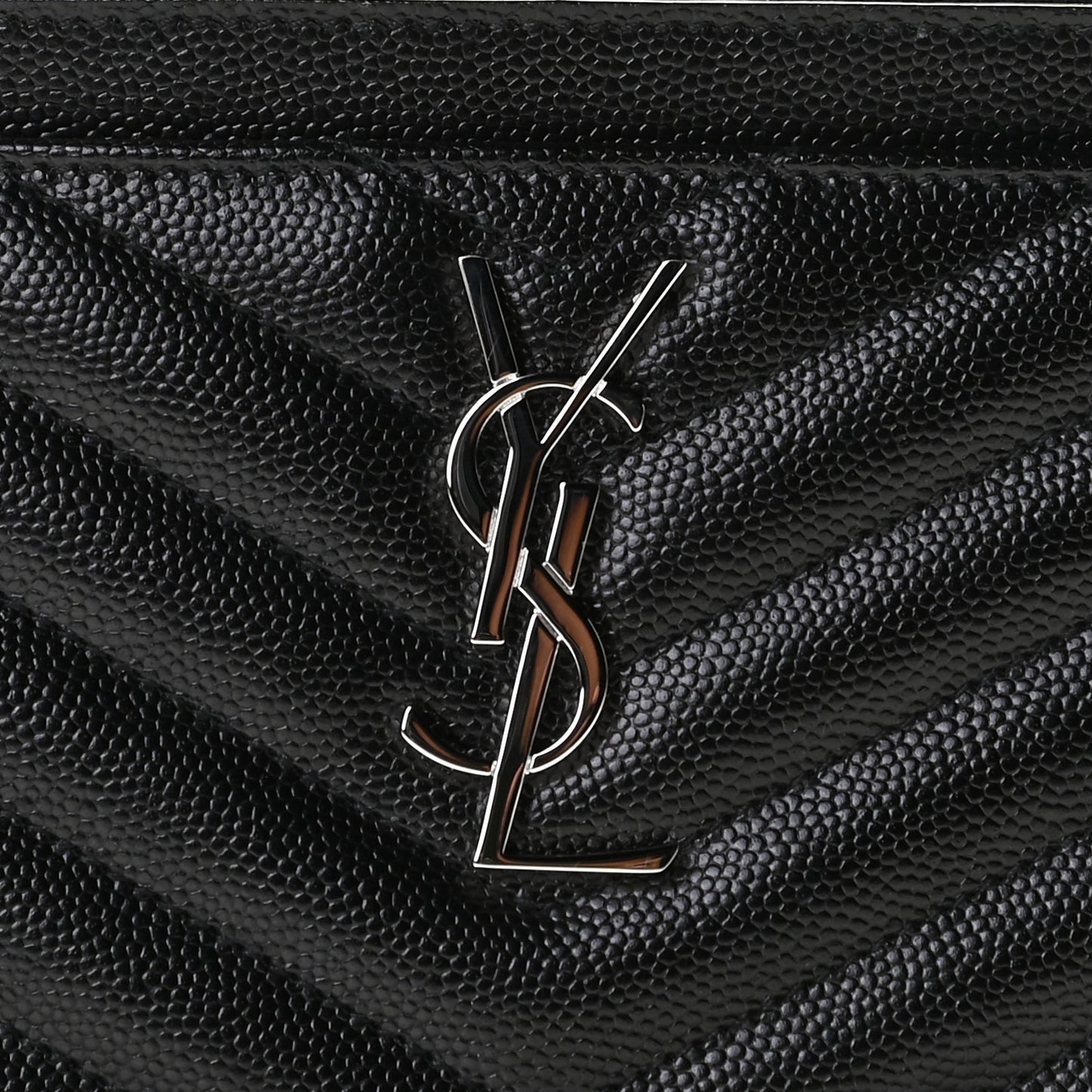 Grain De Poudre Chevron Monogram Bill Pouch Black