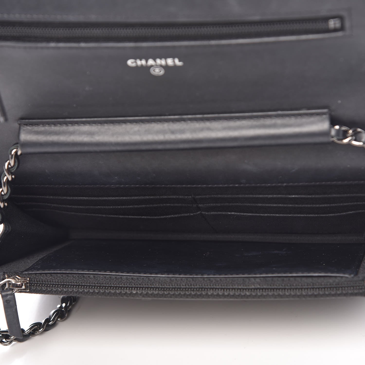 Chanel Patent Quilted Wallet On Chain WOC Black 5 of 9