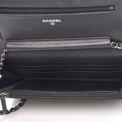 Chanel Patent Quilted Wallet On Chain WOC Black 5 of 9