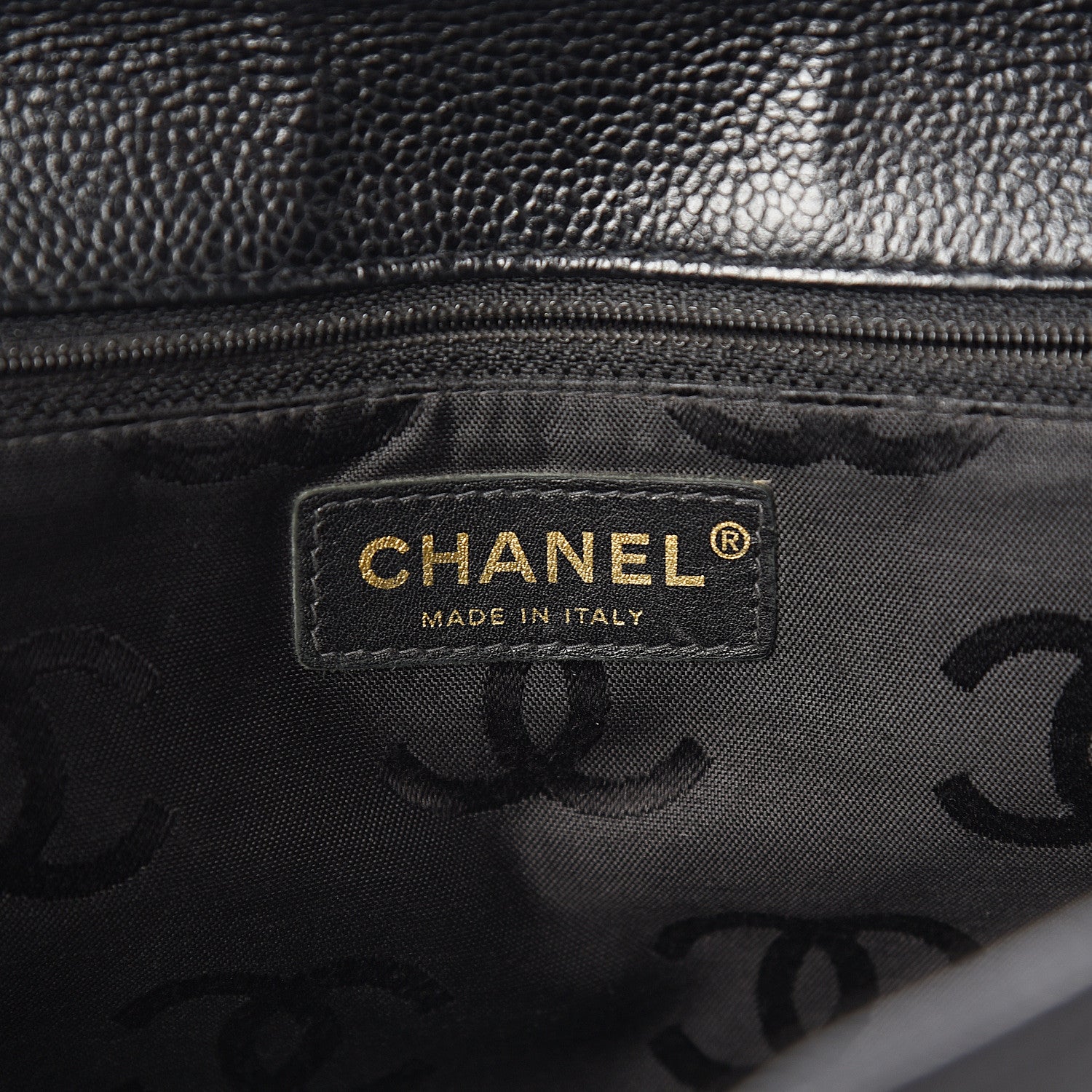 Chanel Caviar CC Stitched Flap Shoulder Bag Black 5 of 9