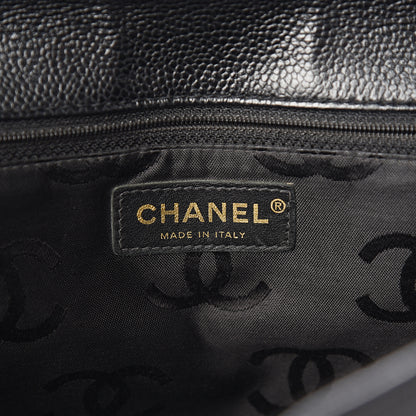 Chanel Caviar CC Stitched Flap Shoulder Bag Black 5 of 9