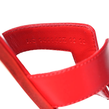 Hermes Calfskin Oran Sandals 35.5 Rouge Bali 8 of 10
