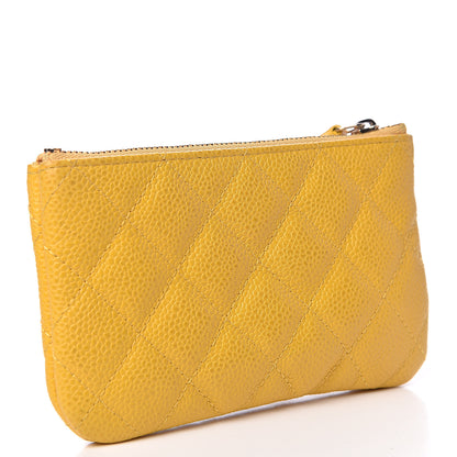 Chanel Caviar Quilted Small Cosmetic Case Yellow 3 of 10