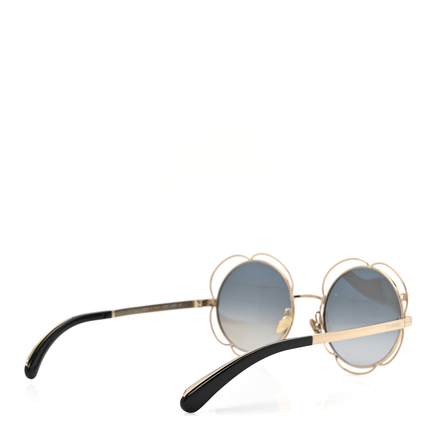 Chanel Metal Round Camellia Sunglasses 71573 Gold 4 of 7