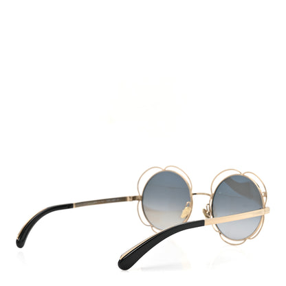 Chanel Metal Round Camellia Sunglasses 71573 Gold 4 of 7