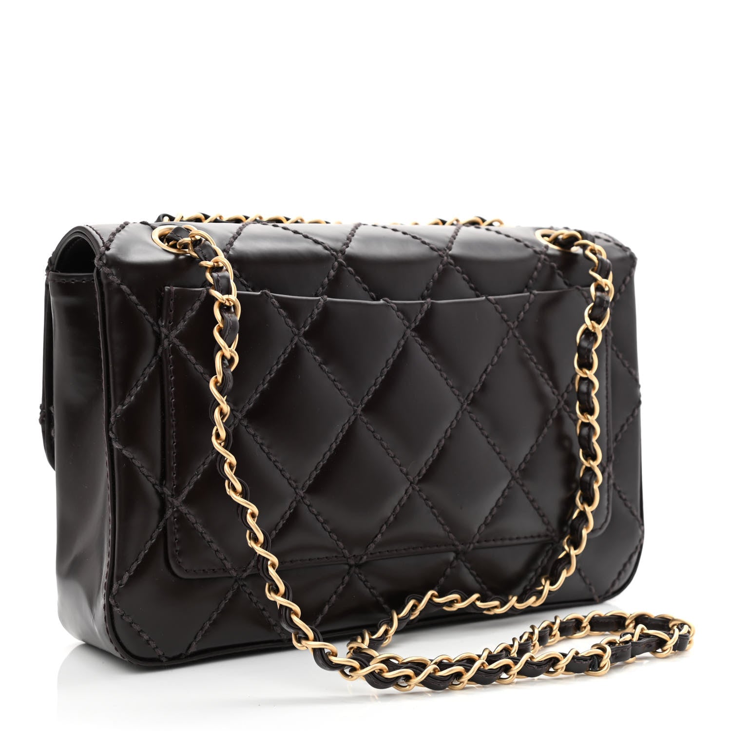 Chanel Glazed Calfskin Stitched Small Flap Brown 3 of 10