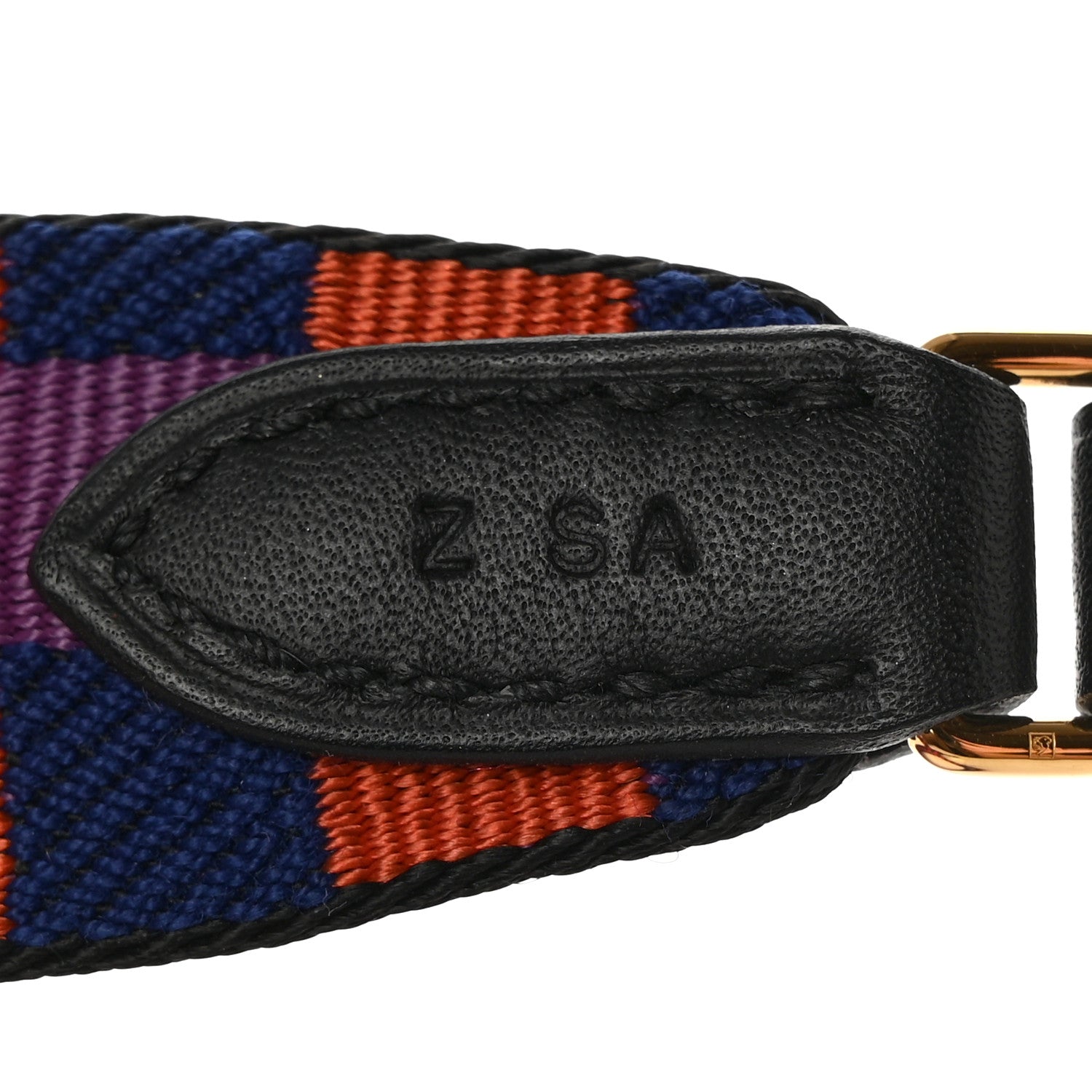 Hermes Toile Swift 25mm Maxi Quadrille Shoulder Strap Saphir Anemone Capucine Black 4 of 4
