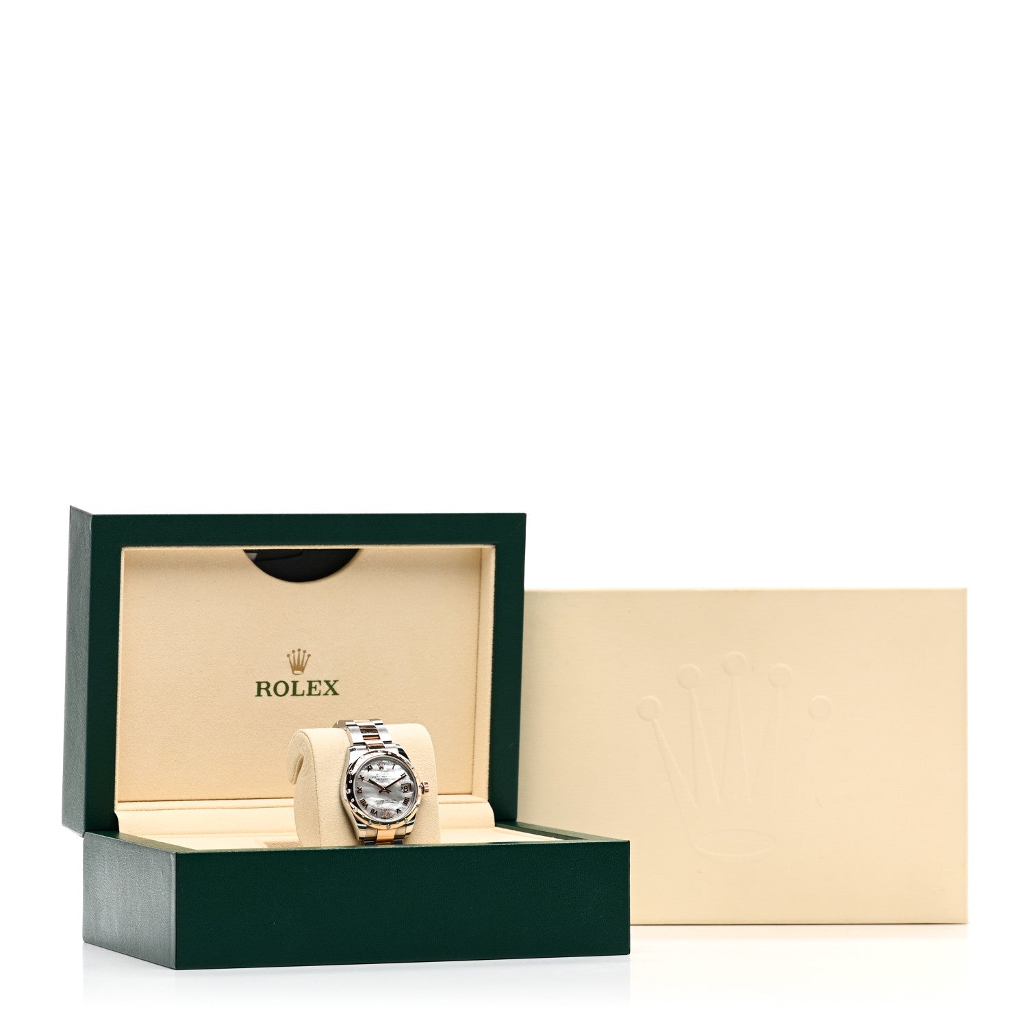Rolex Stainless Steel 18K Everose Gold Diamond Mother of Pearl 31mm Oyster Perpetual Datejust Watch Roman 178341 5 of 5
