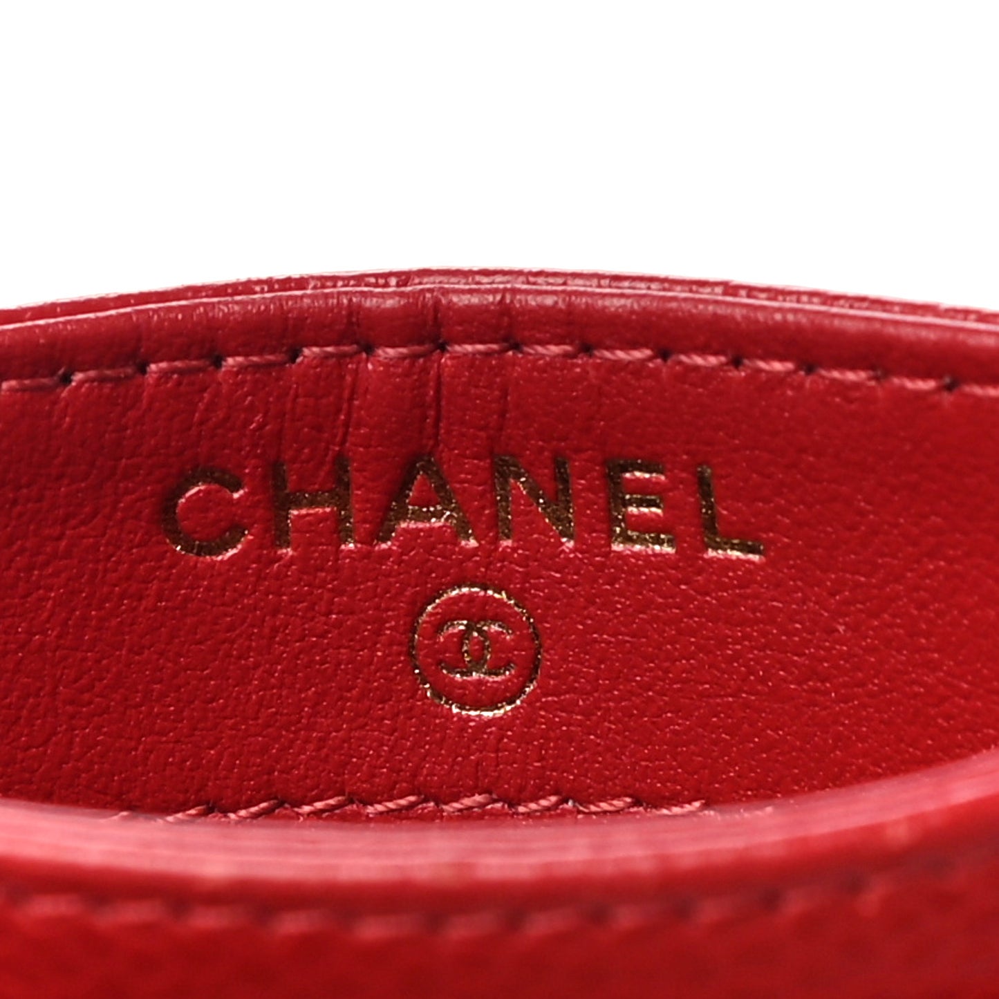 Caviar Camellia Embossed Card Holder Red