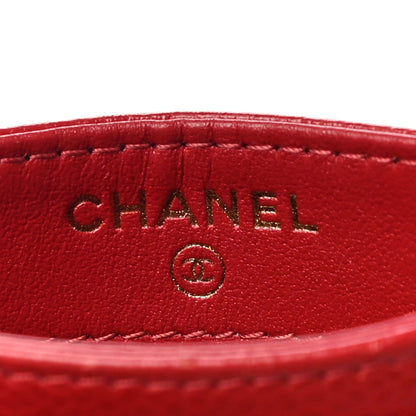 Chanel Caviar Camellia Embossed Card Holder Red 6 of 14