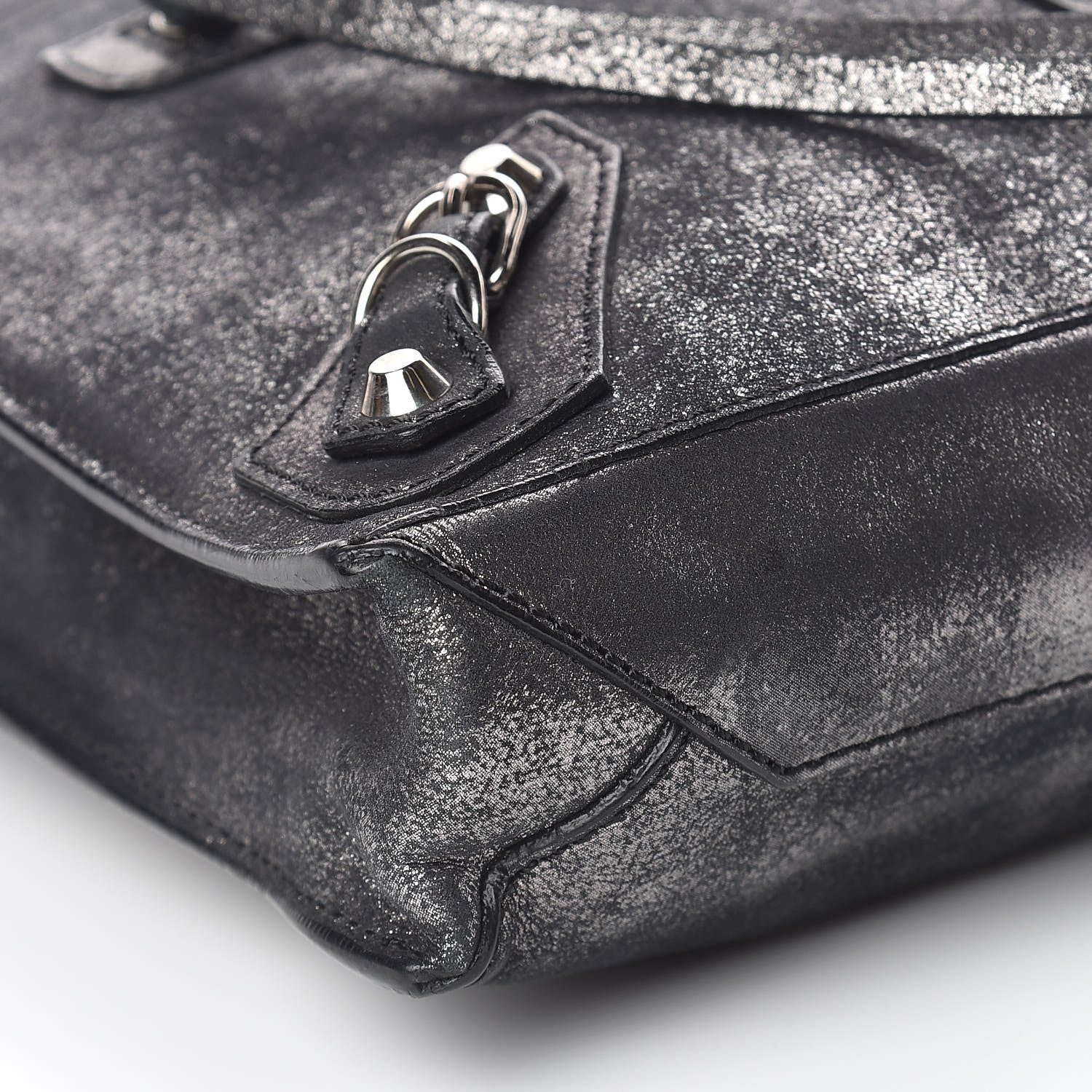 Balenciaga Metallic Calfskin Milkyway Papier Crossbody Bag Black 12 of 15