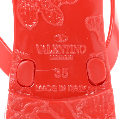 Valentino Garavani PVC Jelly Rockstud Bow Thong Sandals 35 Rosso Valentino 8 of 10