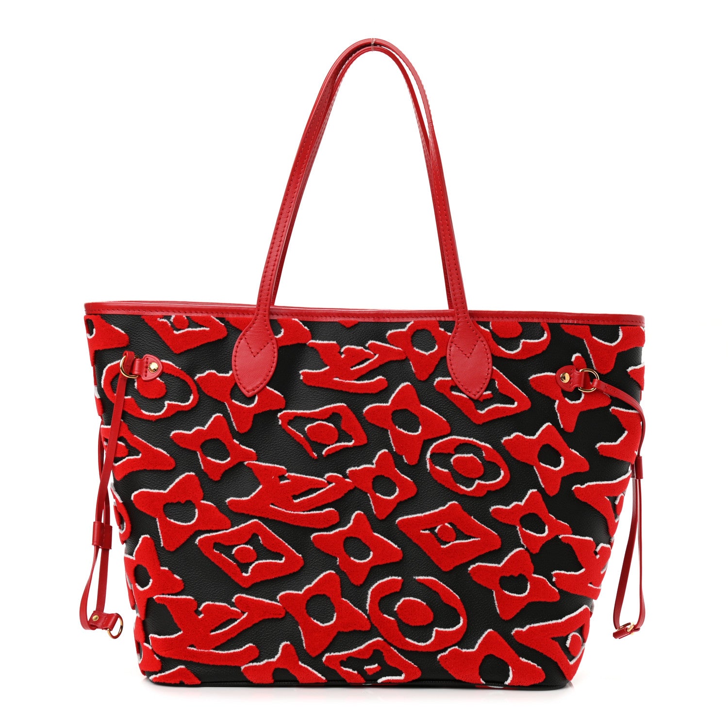 Louis Vuitton X UF Tufted Monogram Neverfull MM Black Red 3 of 9