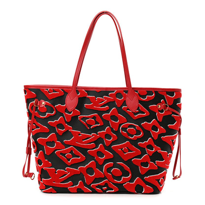 Louis Vuitton X UF Tufted Monogram Neverfull MM Black Red 3 of 9