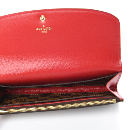 Louis Vuitton Damier Ebene Emilie Wallet Red 5 of 9