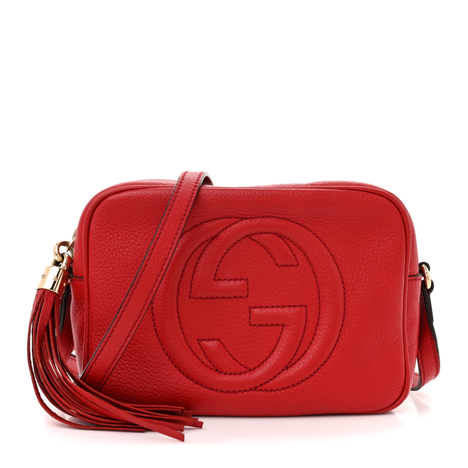 Gucci Pebbled Calfskin Small Soho Disco Bag Tabasco Red 1 of 14
