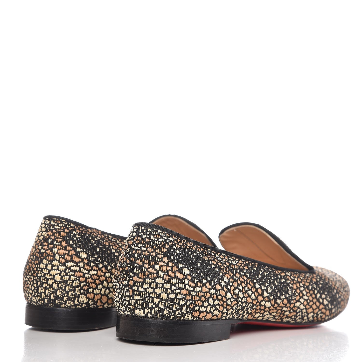 Christian Louboutin Jacquard Sakouette Loafer Flats 39 Brown Beige 4 of 11