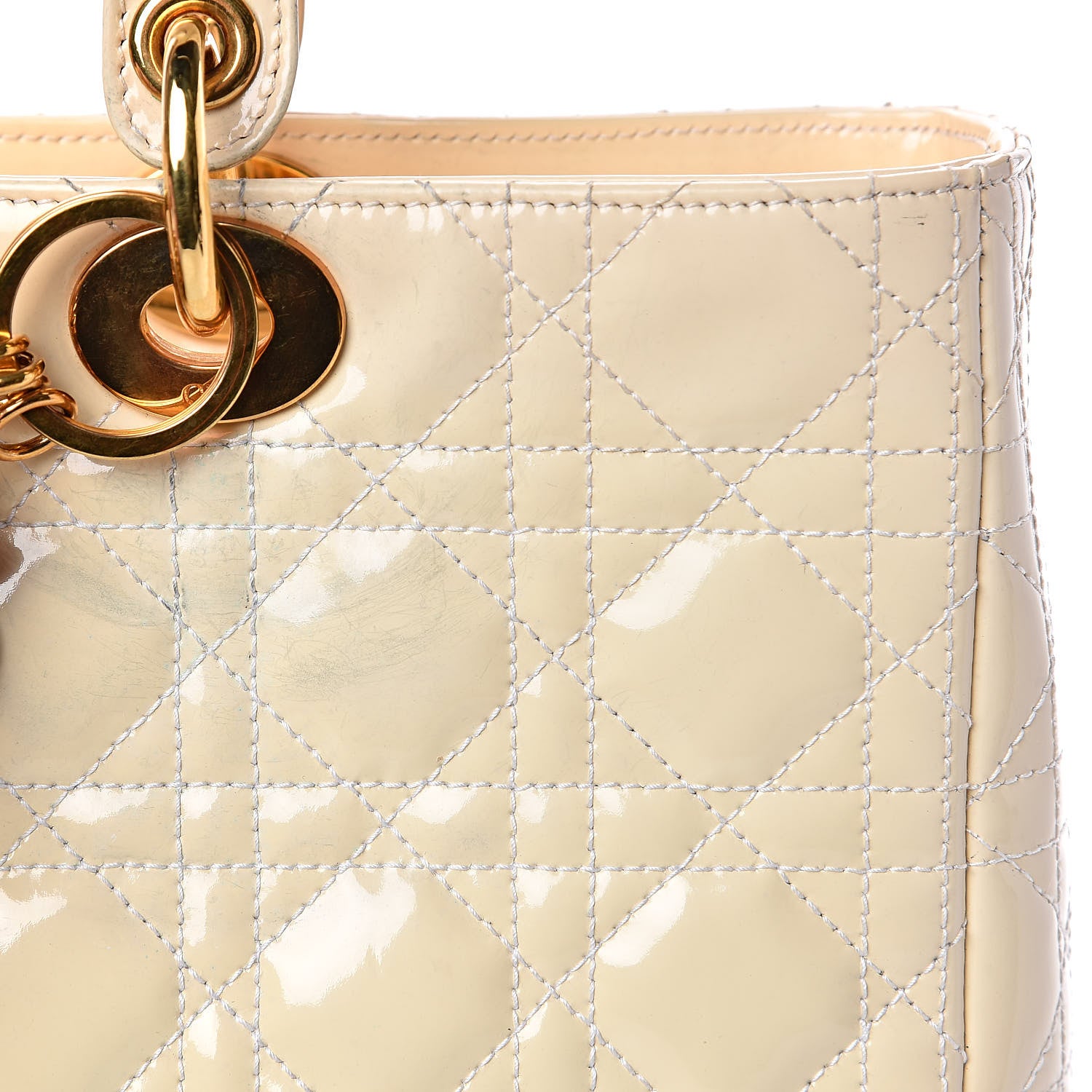 Christian Dior Patent Cannage Large Lady Dior White 13 of 13