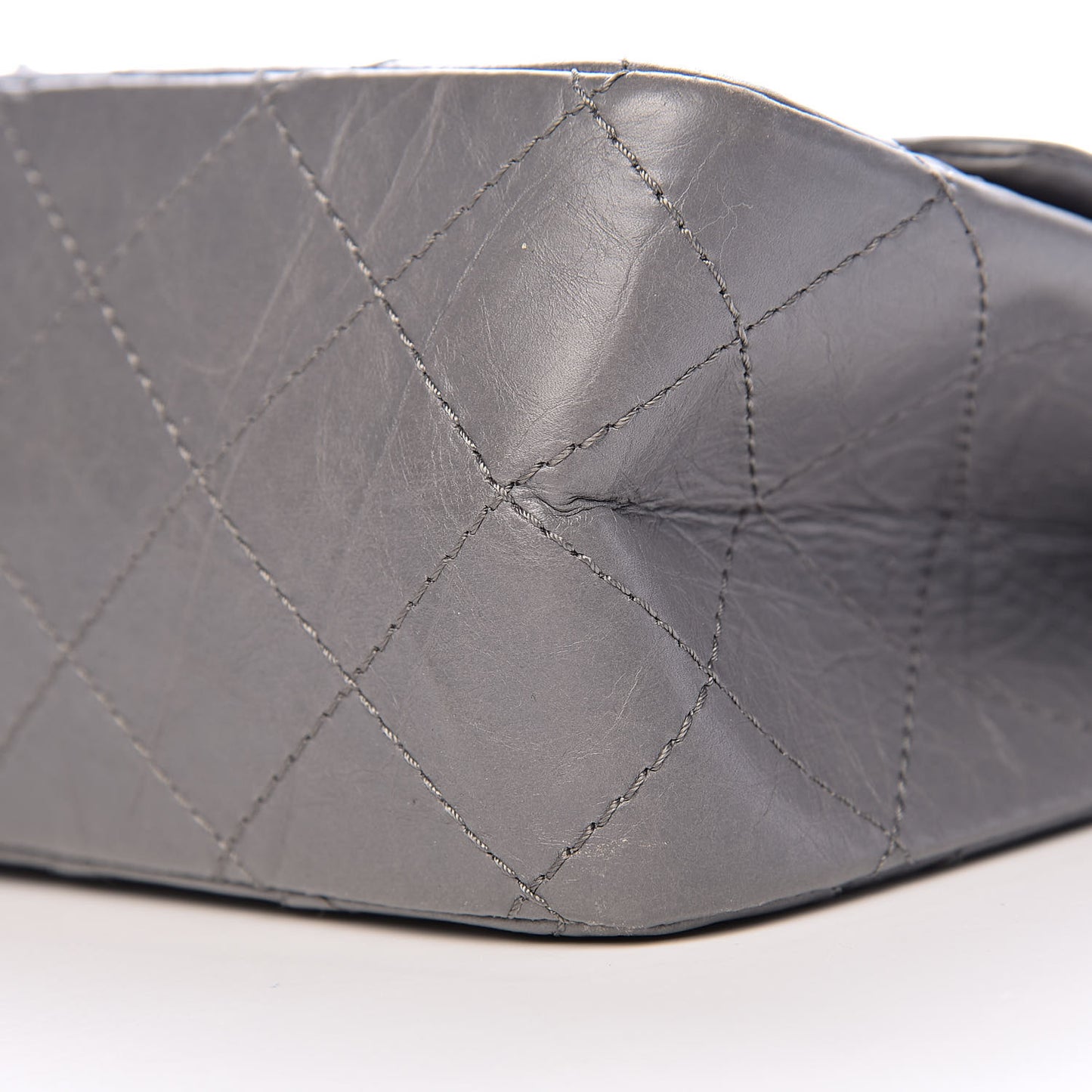 Aged Calfskin Quilted 2.55 Reissue 227 Flap Grey