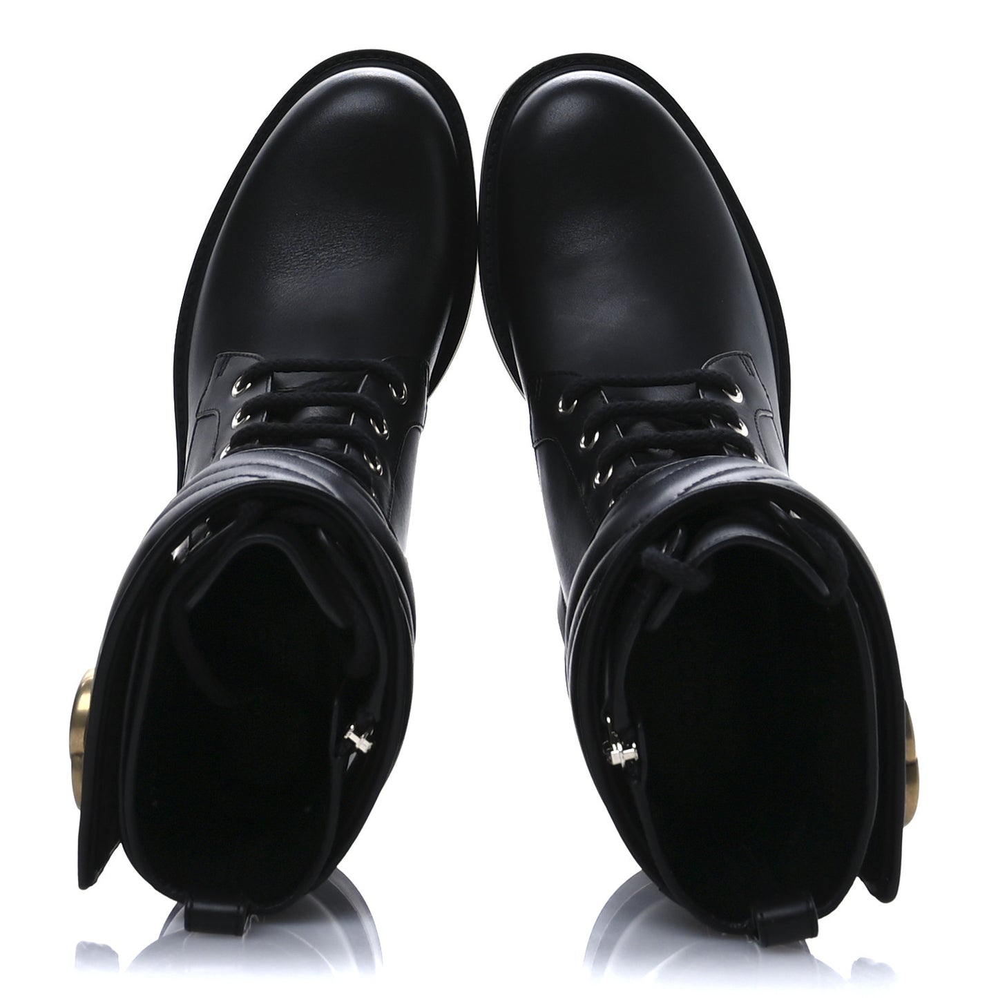 Flores Calfskin Nappa Matelasse GG 40mm Ankle Boots 36.5 Black