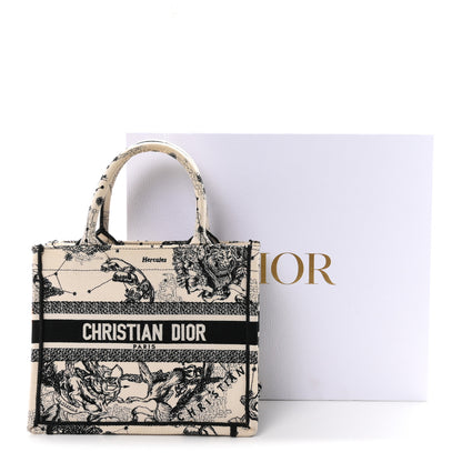 Christian Dior Canvas Embroidered Small Zodiac Toile De Jouy Book Tote Latte 11 of 11