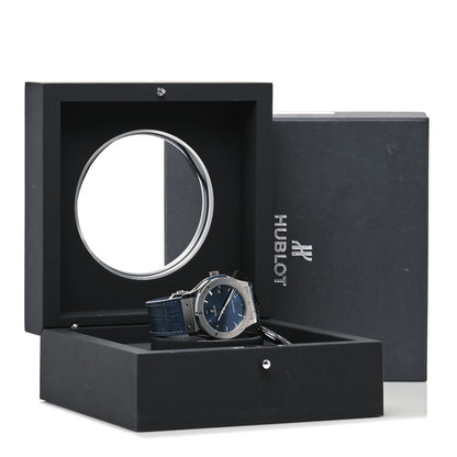 Hublot Titanium Alligator 45mm Classic Fusion Automatic Watch Blue 511.NX.7170.LR 5 of 5