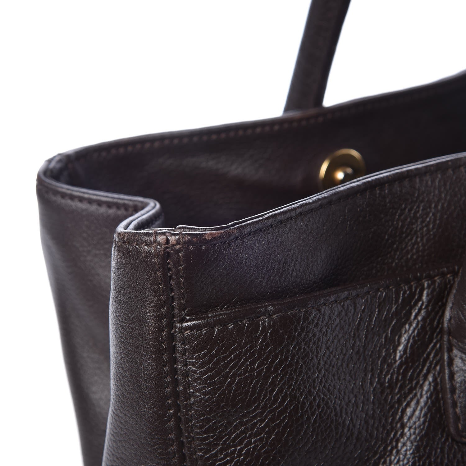 Chanel Calfskin Cerf Executive Shopper Tote Dark Brown 9 of 13