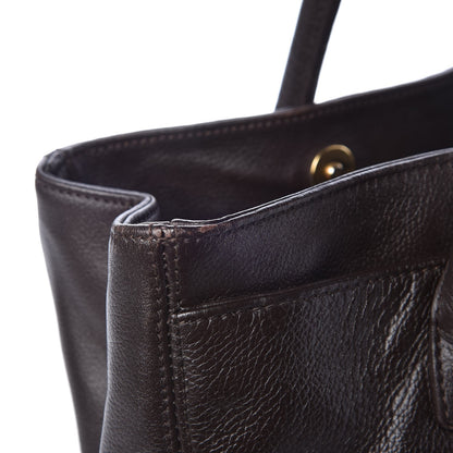 Chanel Calfskin Cerf Executive Shopper Tote Dark Brown 9 of 13